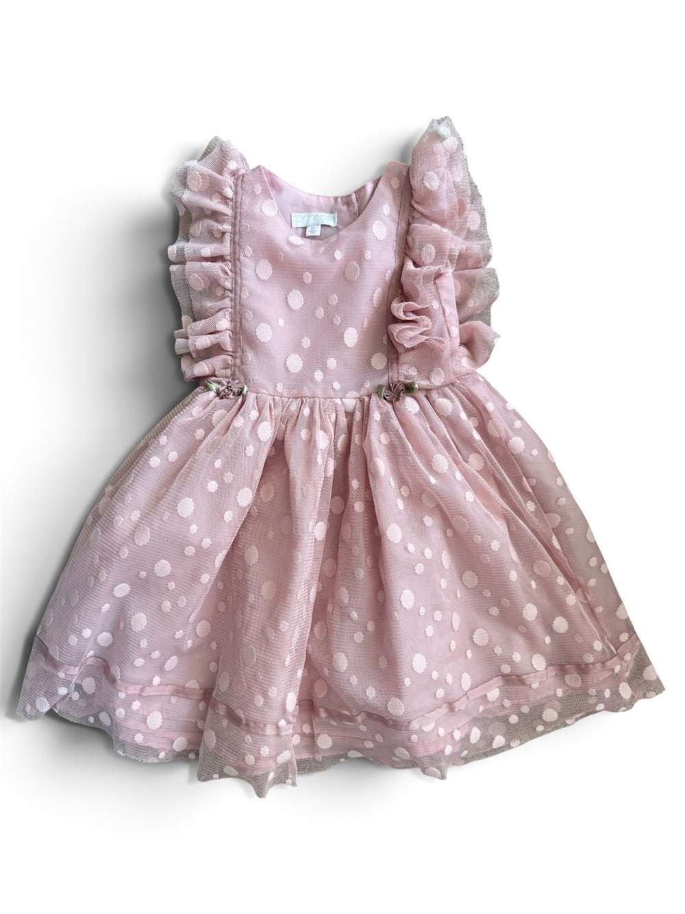 Rusty Pink Polka Dot Ruffle Tulle Dress